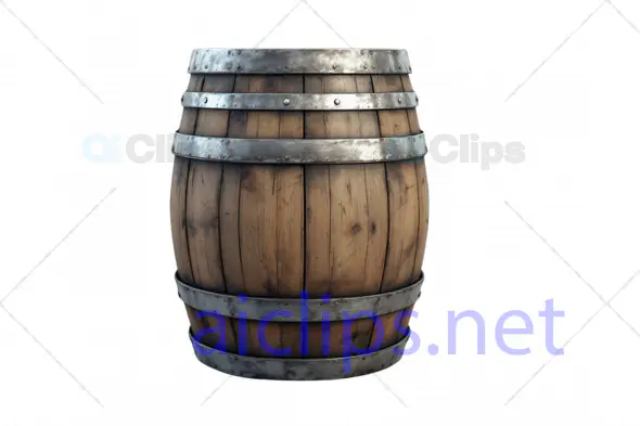 Vintage Wooden Barrel 3D Model
