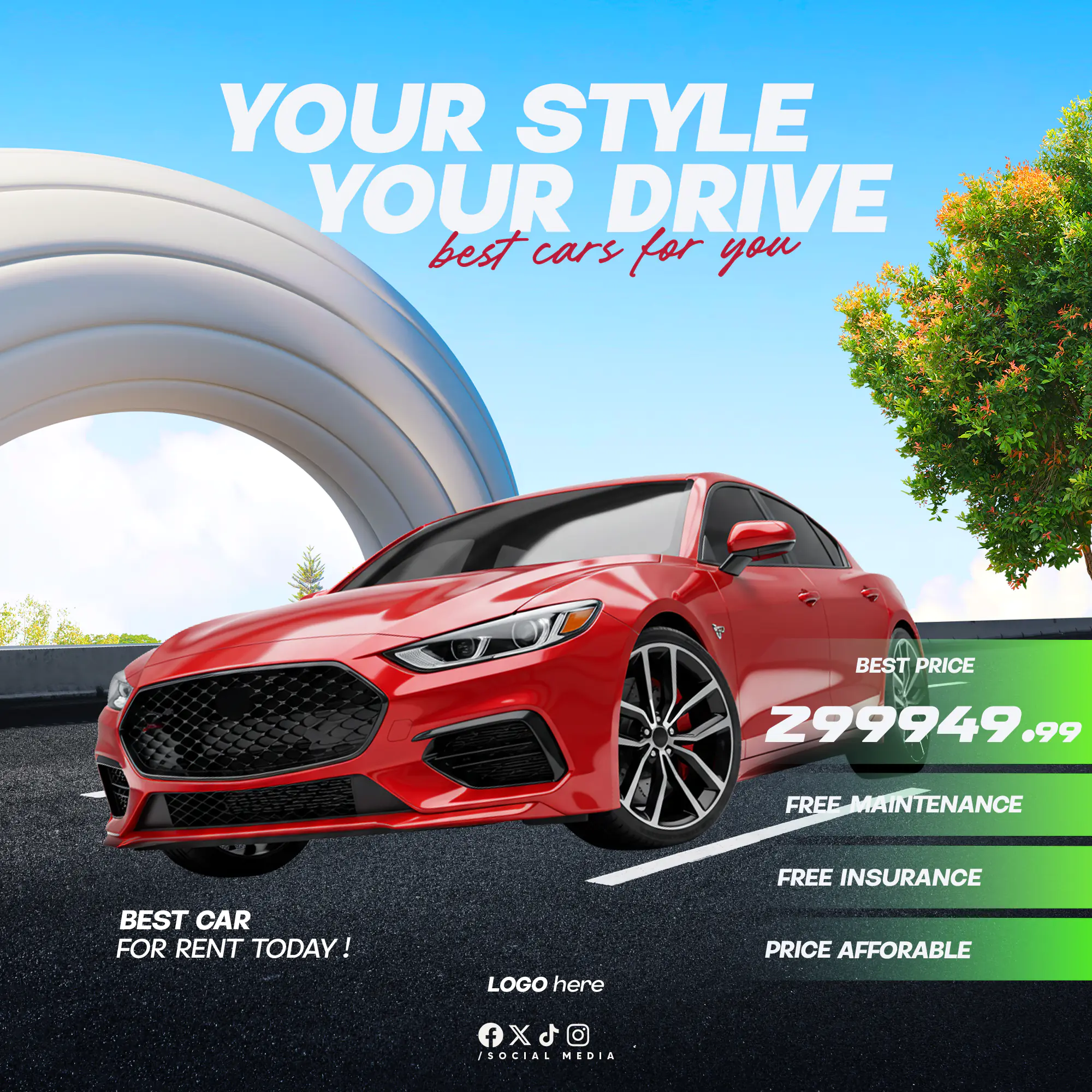 Luxury Car Rental Promo Template