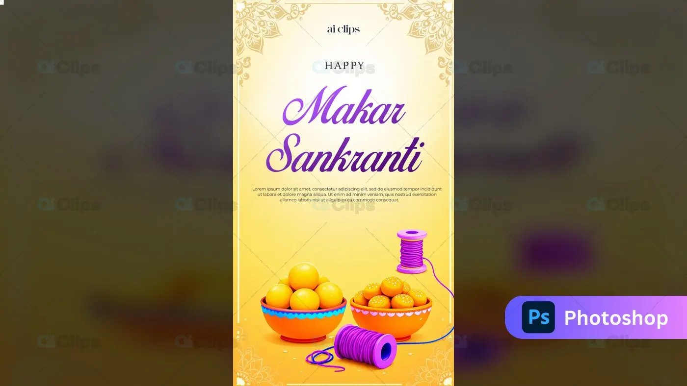 Makar Sankranti Celebration Flyer PSD Template