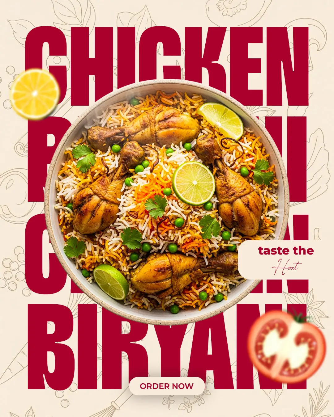 Spicy Biryani Food Promotion Template