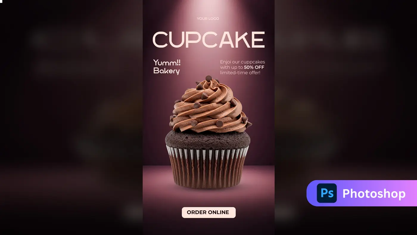 Gourmet Cupcake Ad Template