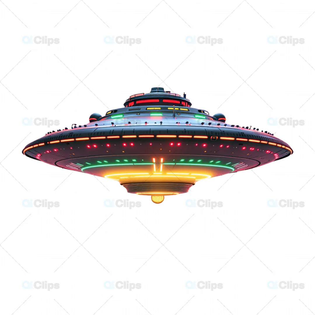 Retro Futuristic UFO Spaceship 3D Model