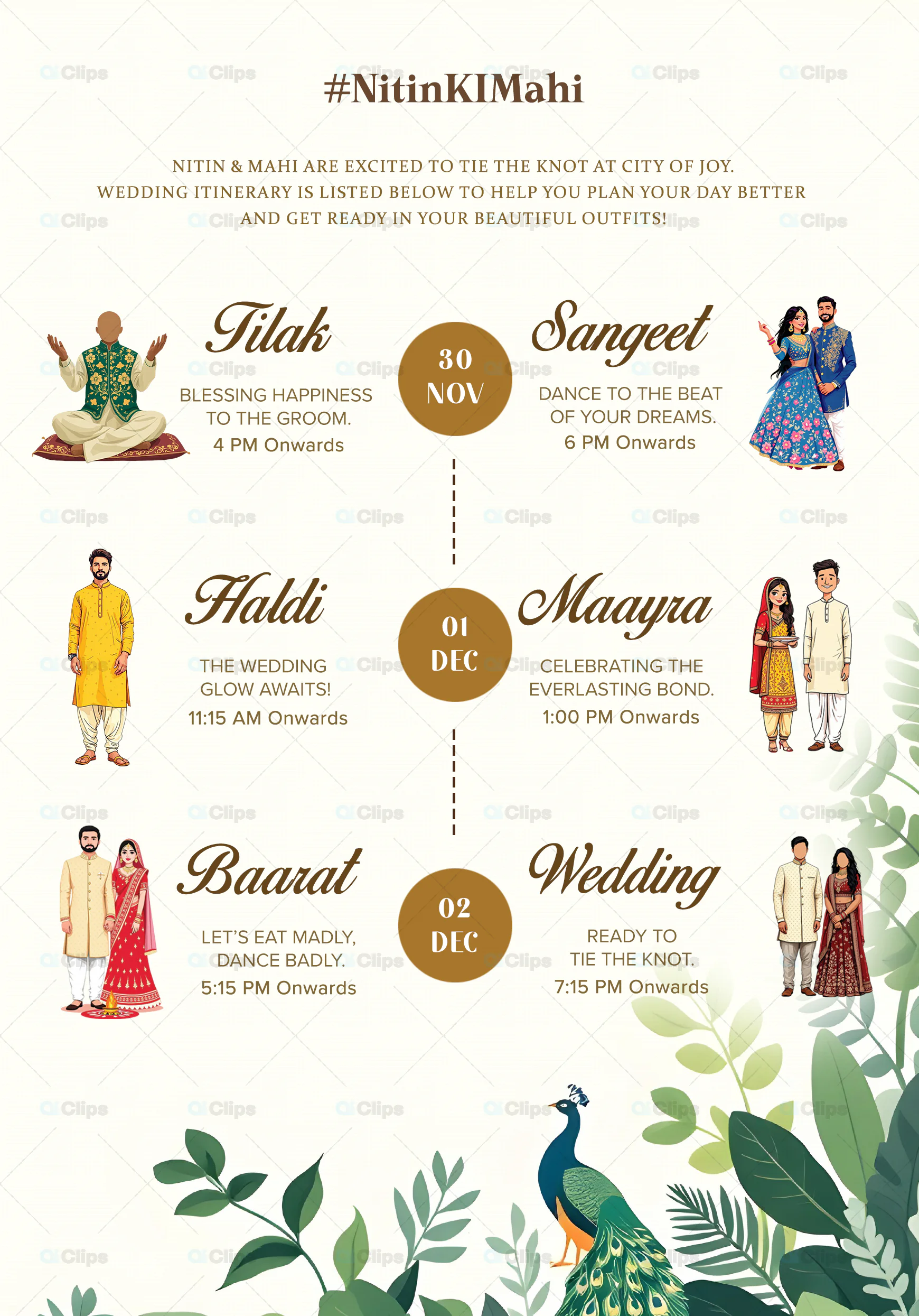 Indian Wedding Timeline PSD Template