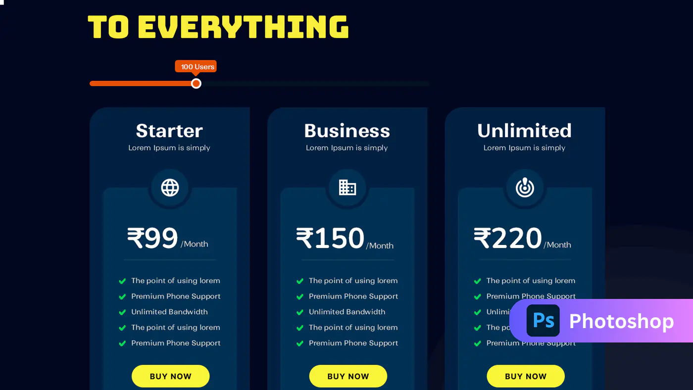 Neon Pricing Table Template