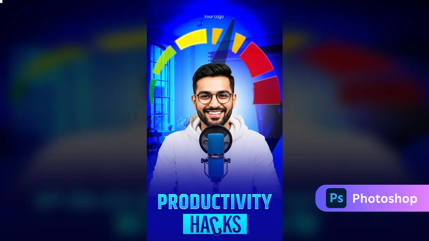 Productivity Podcast Thumbnail Template