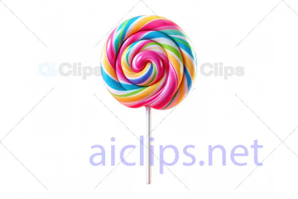 Colorful Swirled Lollipop 3D Model