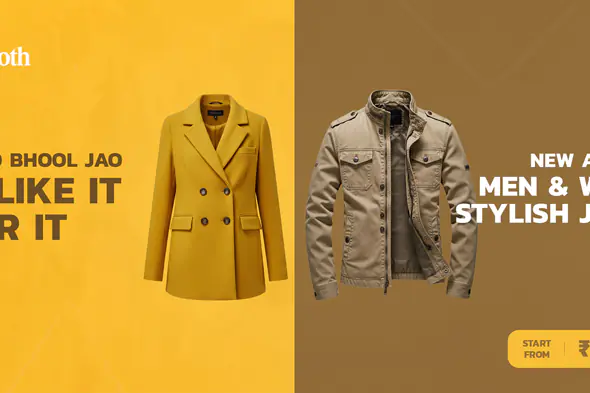 Fashion-Forward Jacket Collection Ad