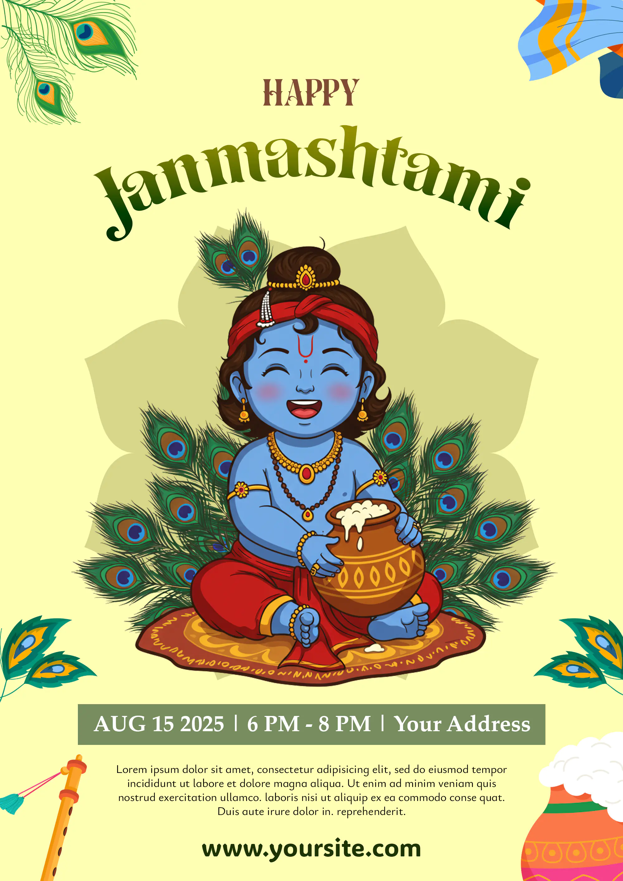 Janmashtami Celebration Invitation Template