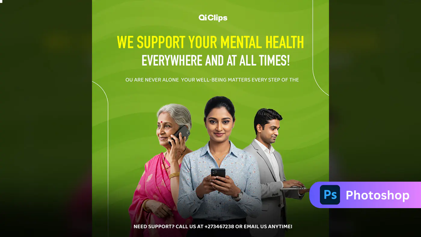 Mental Health Awareness Support Banner PSD Template