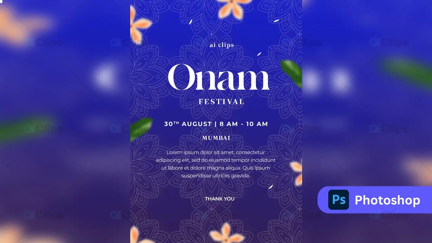 Onam Festival Invitation PSD Template