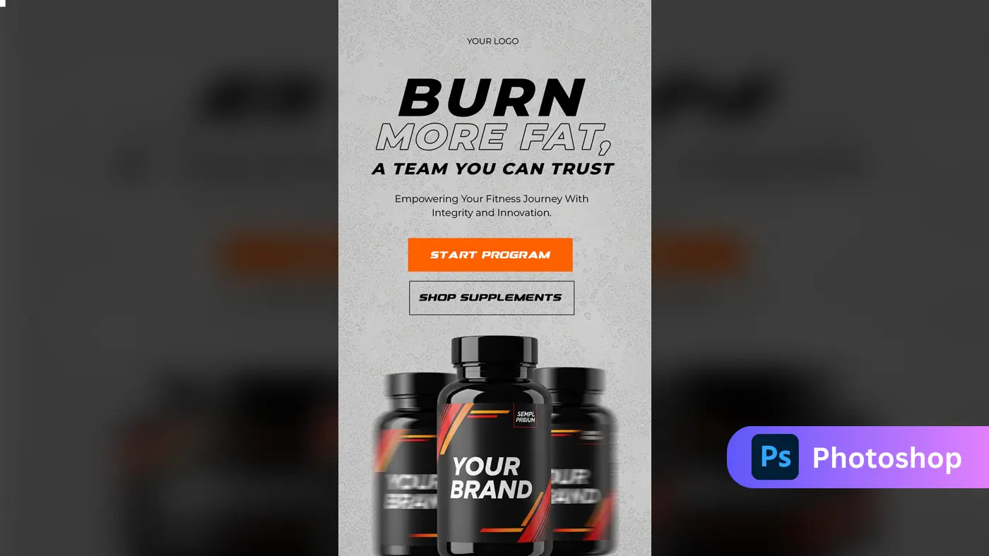 High-Impact Fitness Supplement Ad Template