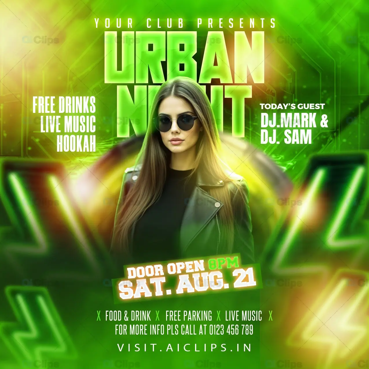 Urban Night Party Flyer PSD Template
