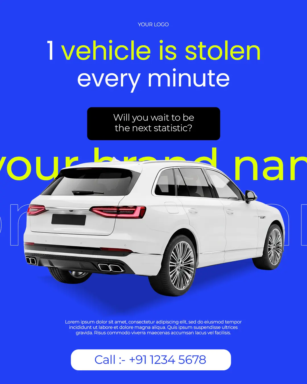 Car Security & GPS Tracker Ad Template