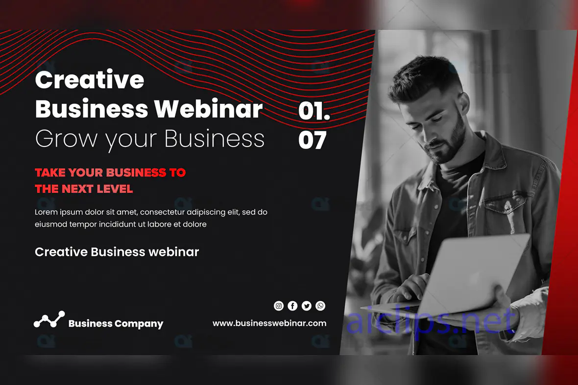 Creative Business Webinar Banner PSD Template
