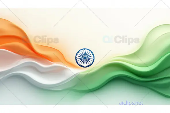 Indian Flag Wavy Abstract Design