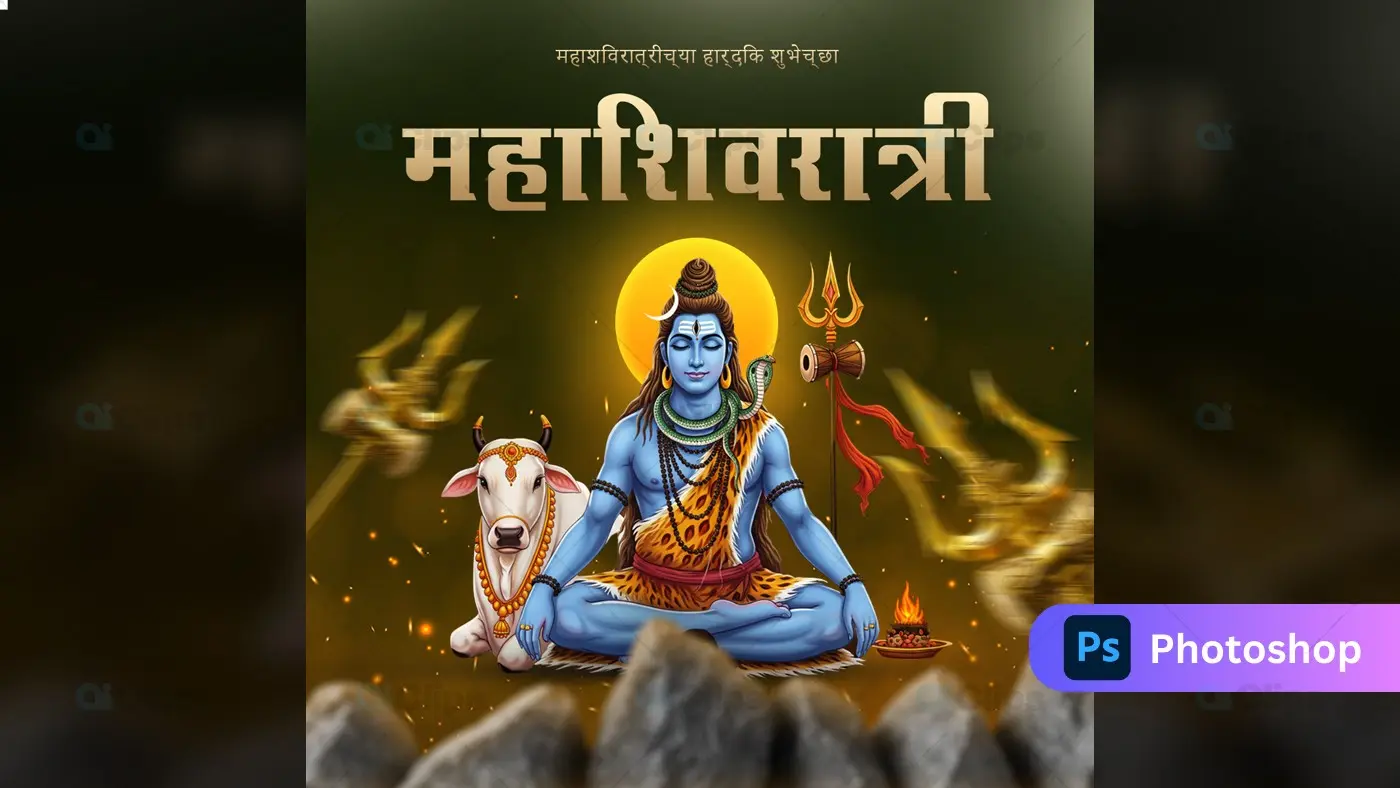 Lord Shiva Meditation Maha Shivratri PSD