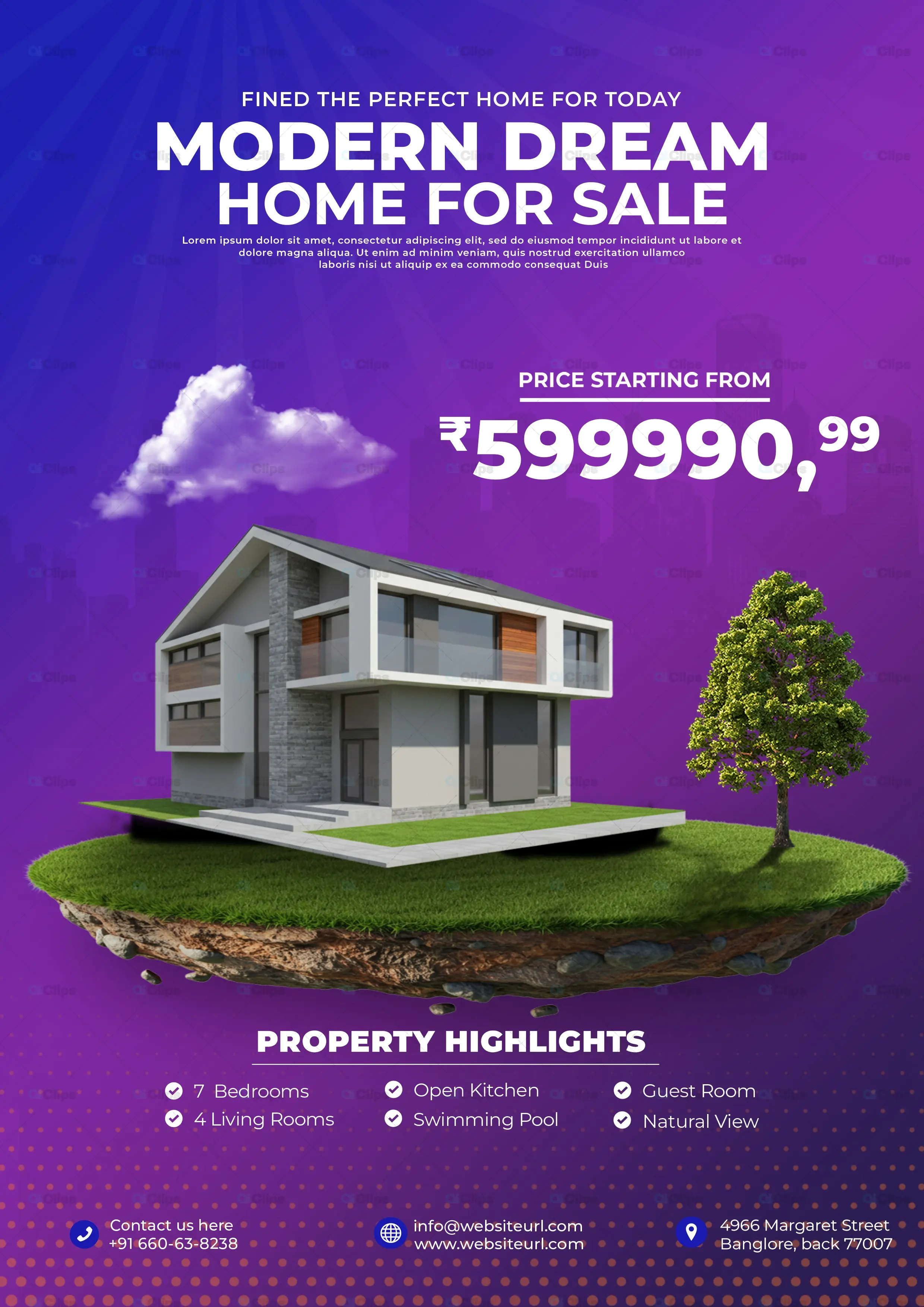 Modern Luxury Home on Floating Island Real Estate Template