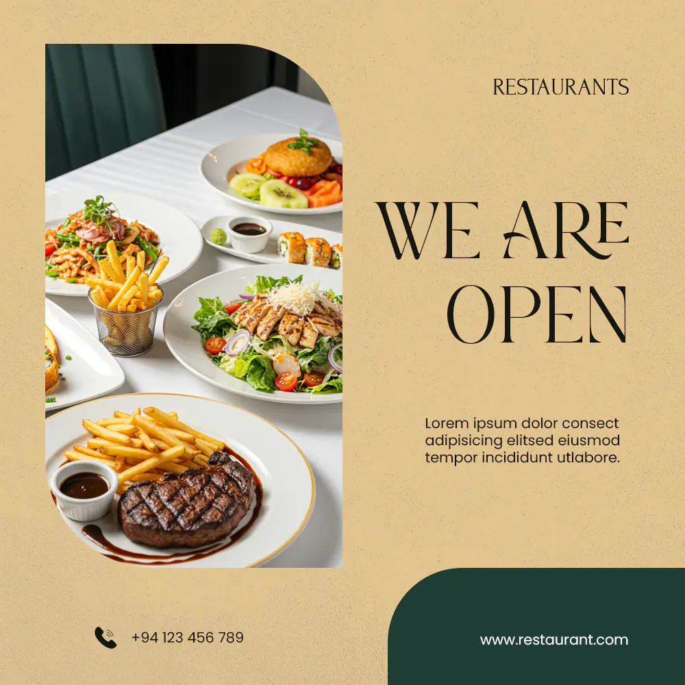 Elegant Restaurant Reopening Announcement