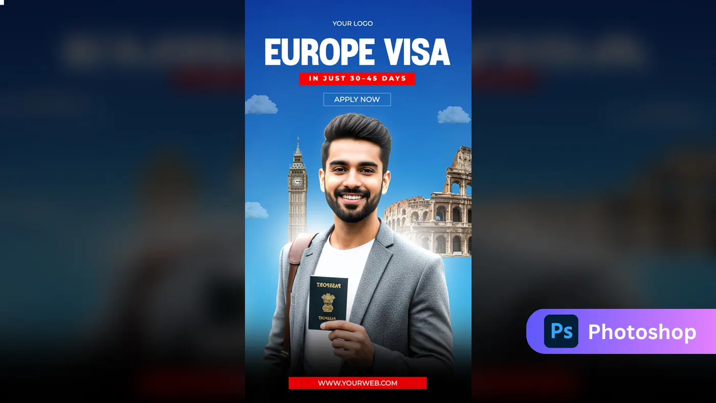 Europe Visa Consultation Social Media Template