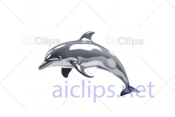 Glossy 3D Dolphin Model with Reflective Surface