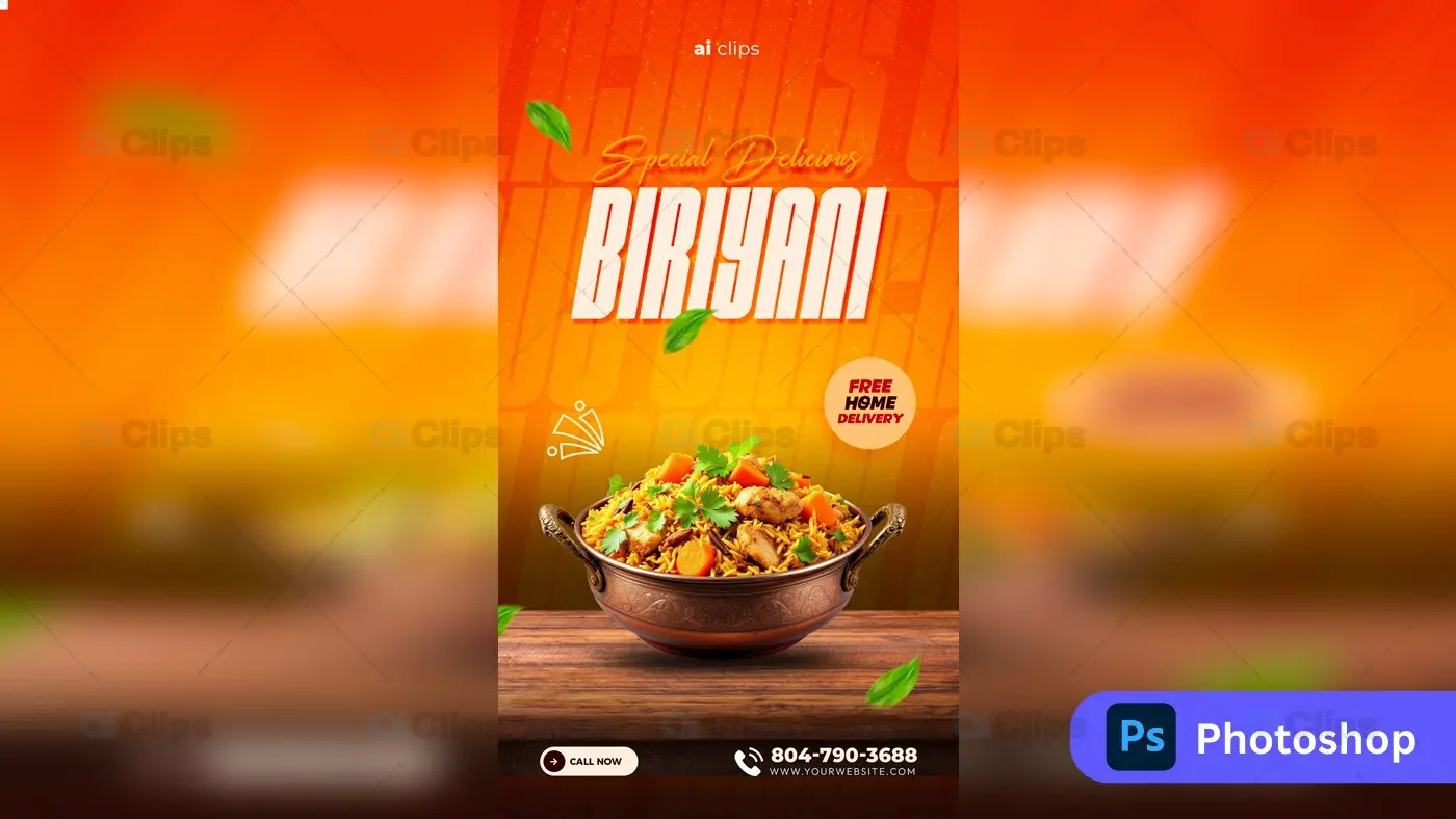 Special Biriyani Promotion PSD Template