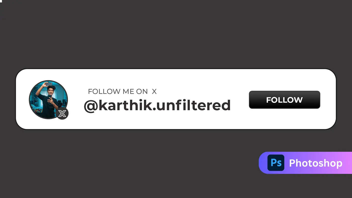 Dark Theme Twitter X Follow Template