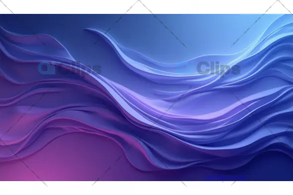 Abstract Flowing Gradient Waves in Blue and Purple