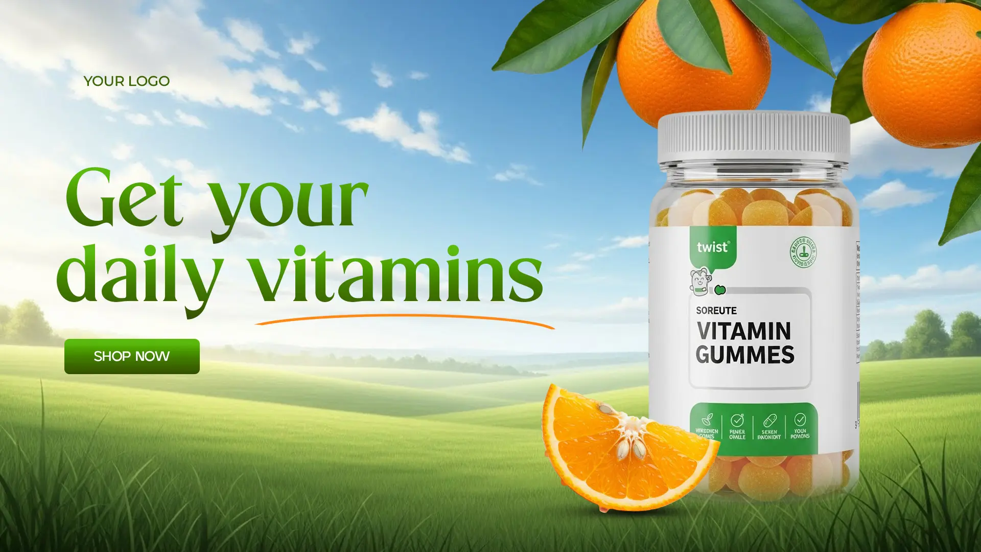 Vitamin Supplement Promotional Banner