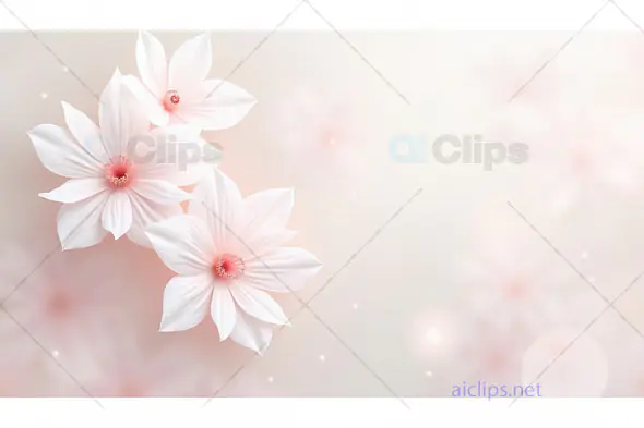 Soft White Blossoms on Pastel Background