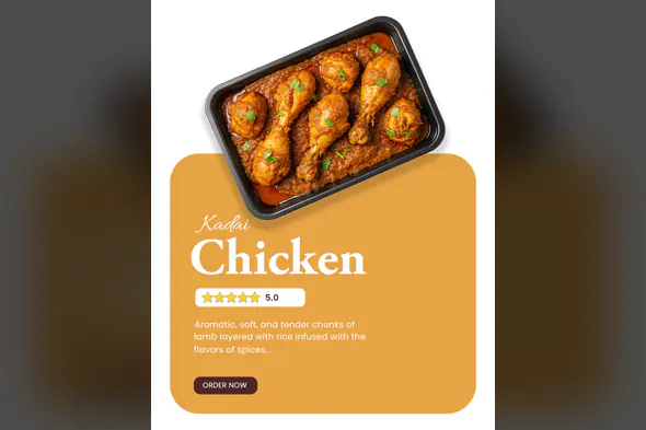 Spicy Kadai Chicken Menu Banner