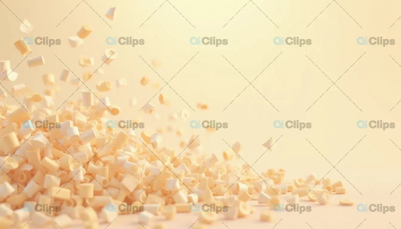 Falling Pasta Shells on Soft Beige Background