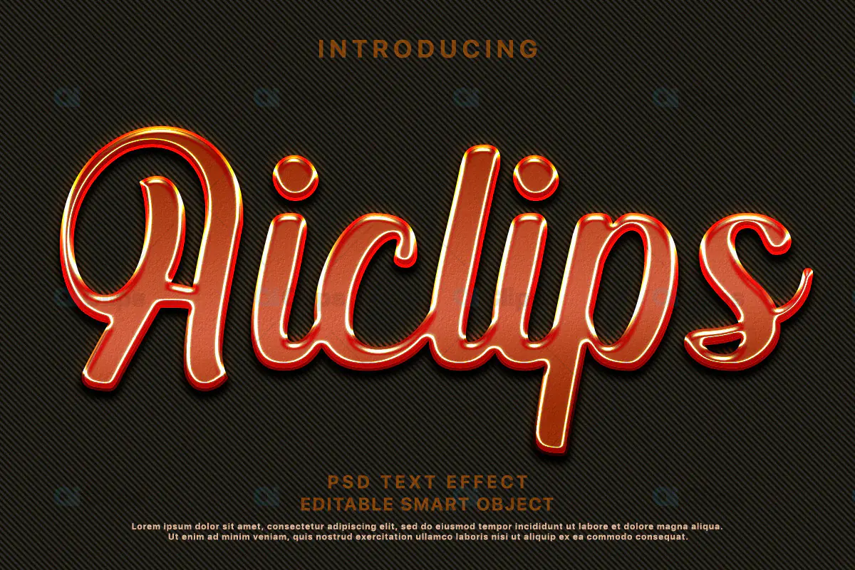 Elegant Glossy Text Effect PSD