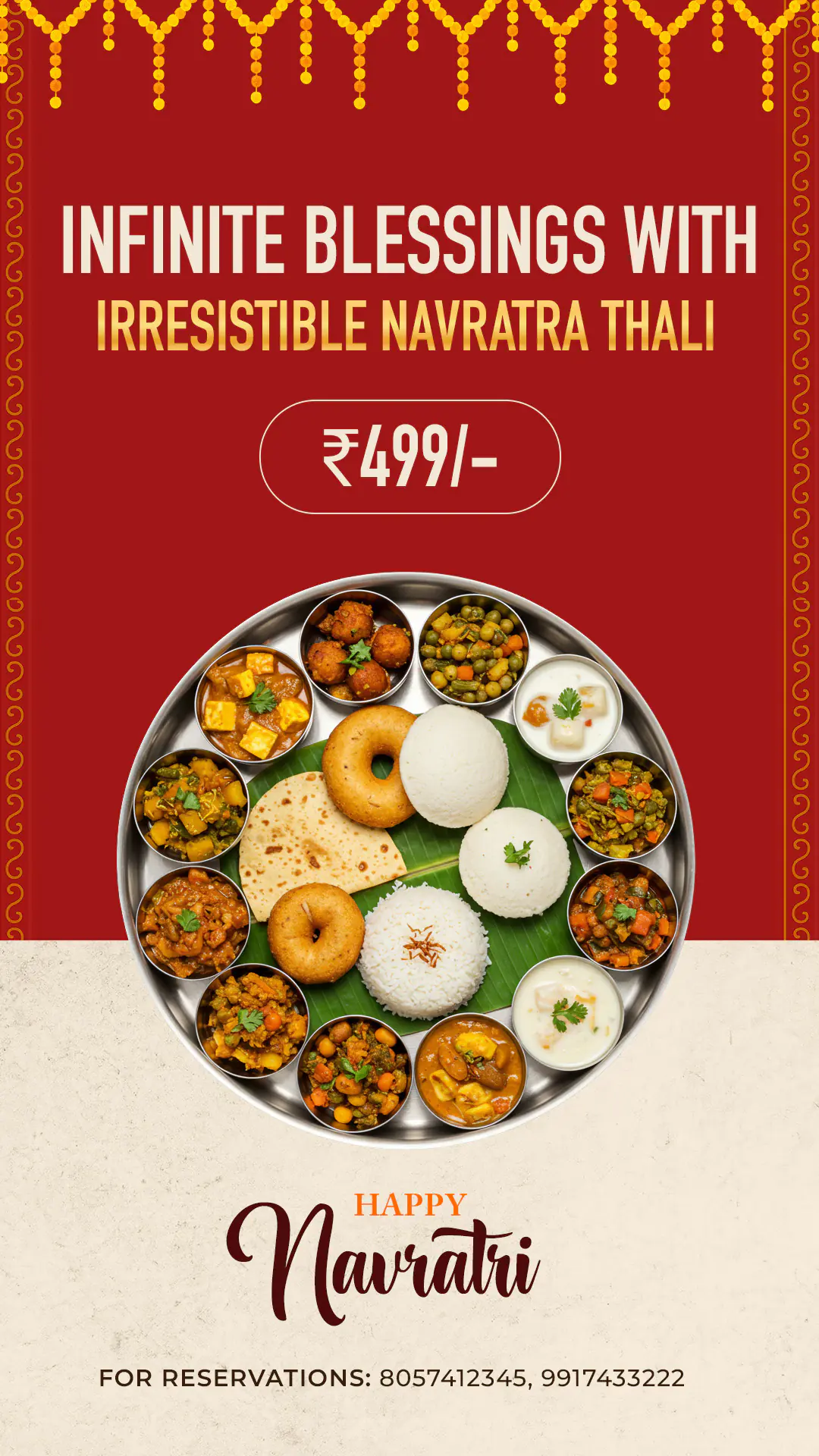 Navratra Thali Special Offer Template