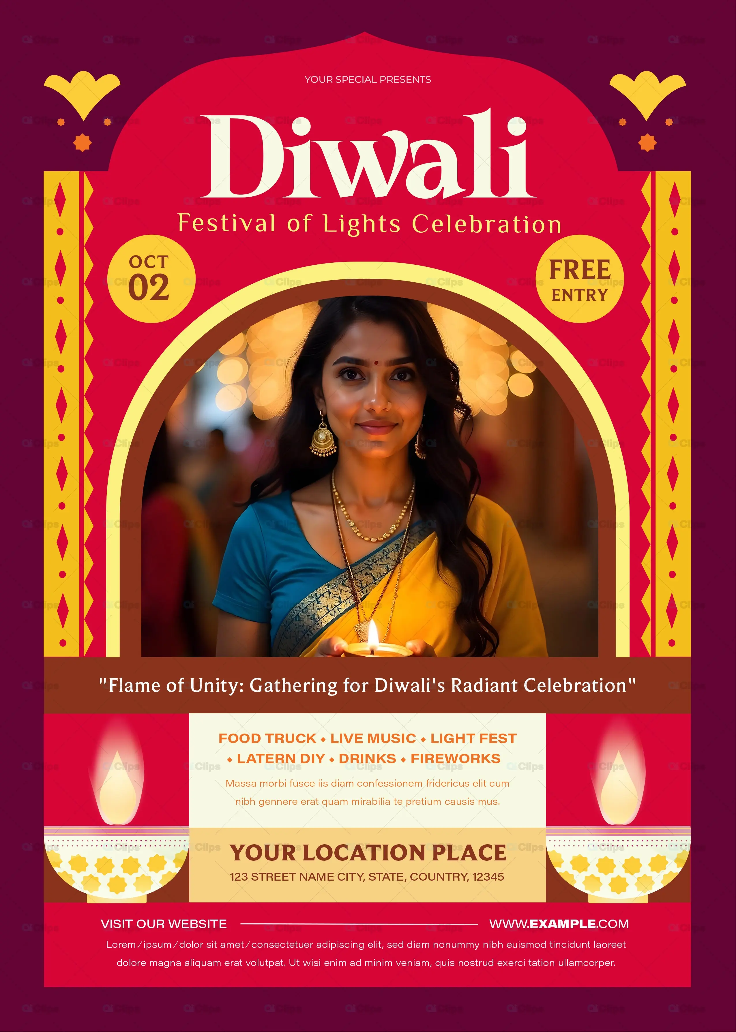 Diwali Festival Event Flyer PSD Template