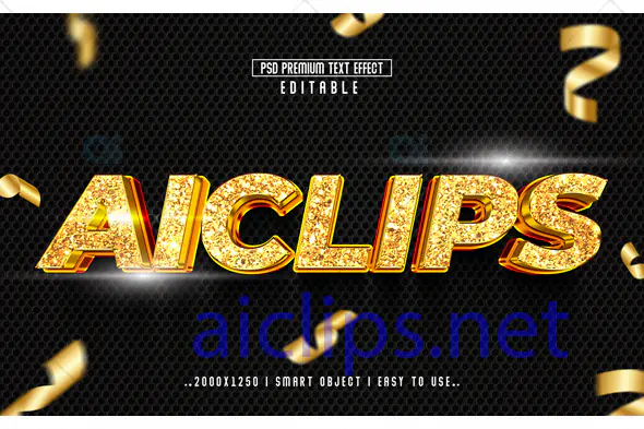 Glitter Gold Text Effects PSD