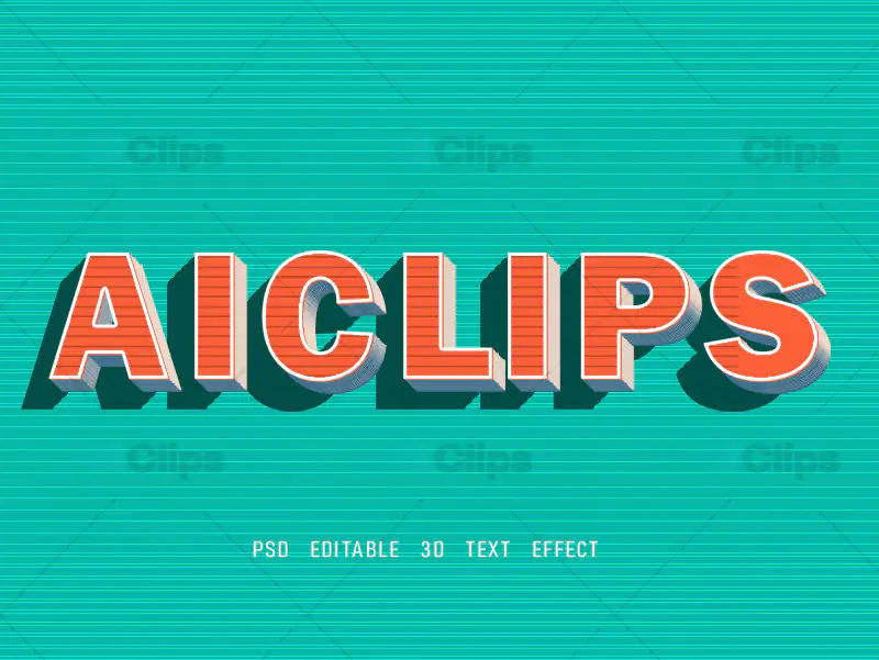 Retro 3D Editable Text Effect PSD