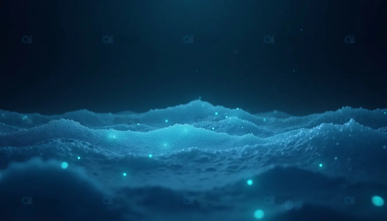Bioluminescent Ocean Waves at Night