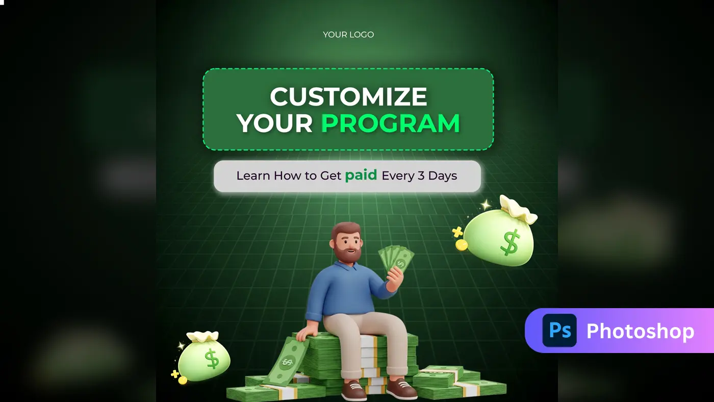 3D Financial Program Promotional Template