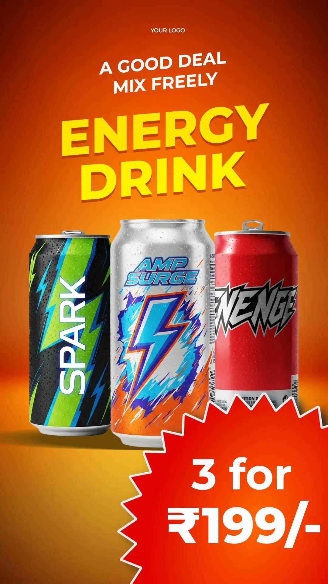 Dynamic Energy Drink Sale Poster
