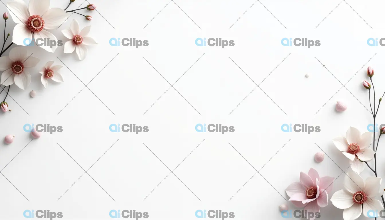 Elegant Floral Border with Soft Pink and White Flowers