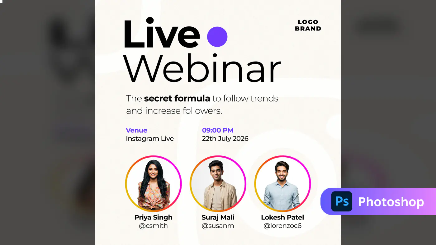Instagram Live Webinar Promotional Template