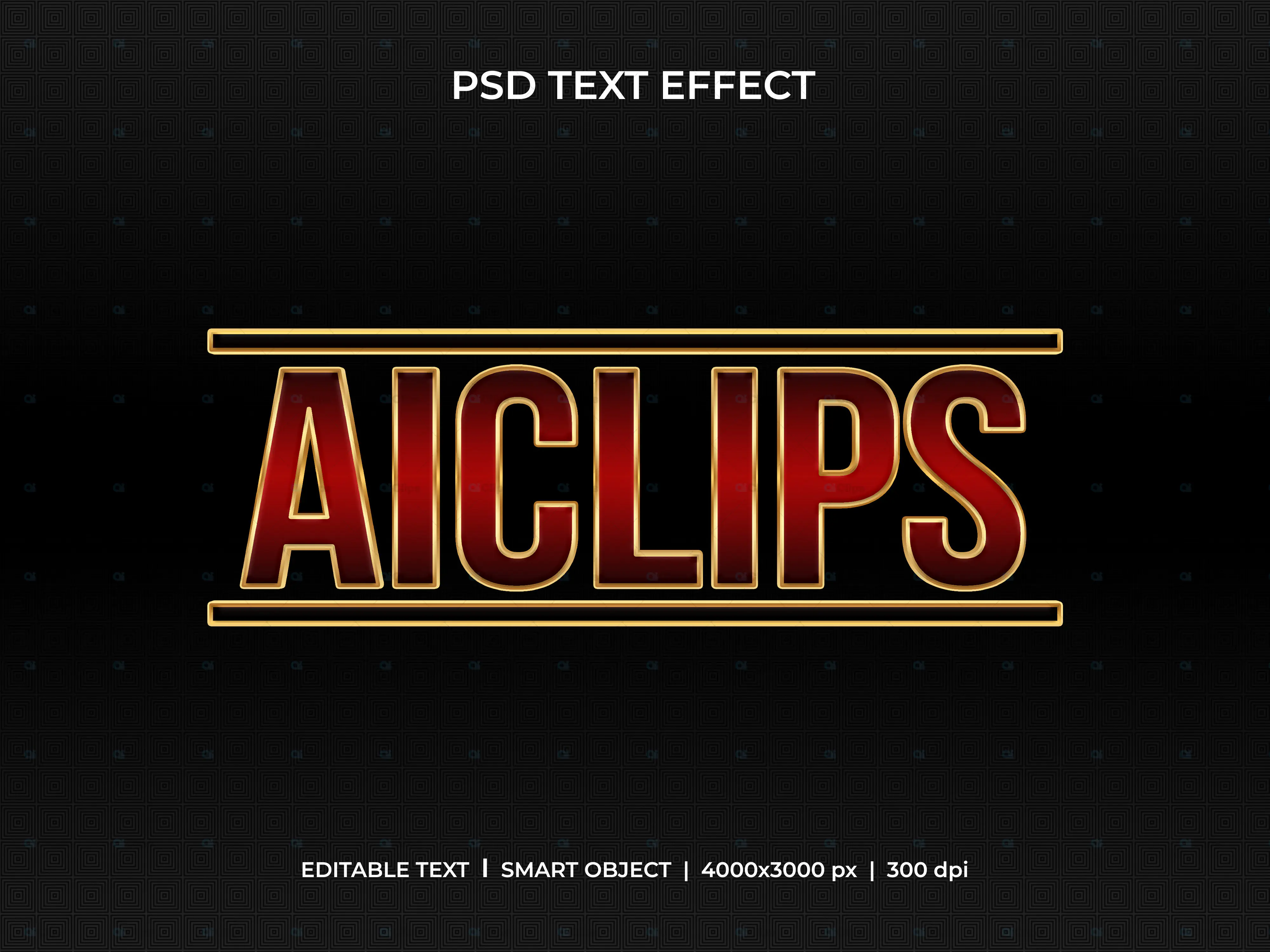 Elegant Gold Frame Text Effect PSD