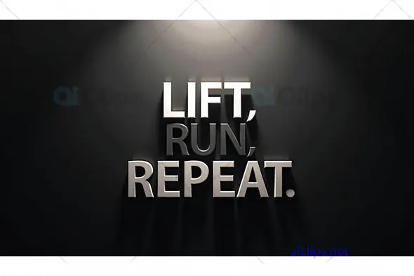 Lift, Run, Repeat - Dark Minimalist Fitness Poster