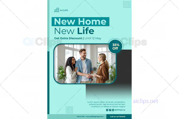 New Home Sale Banner PSD Template