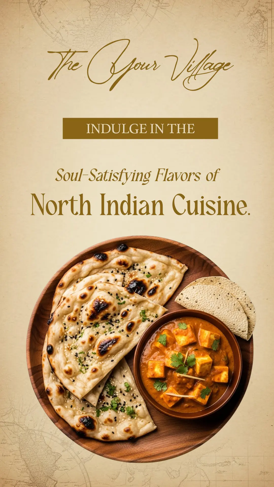 Rustic North Indian Cuisine Ad Template