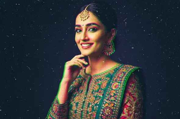 Royal Glitch Vintage Effect Woman Portrait