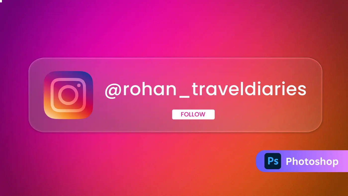 Instagram Follow Glassmorphism Template