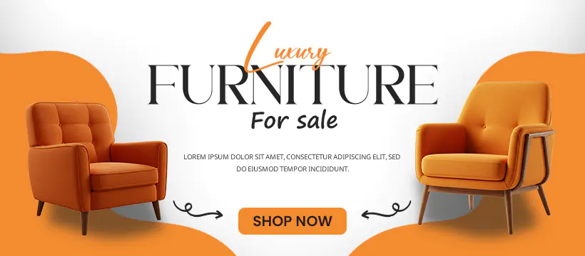 Luxury Orange Armchair Sale Banner