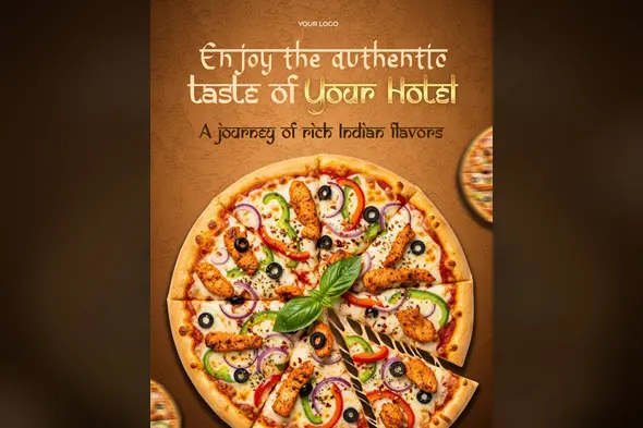 Indian Fusion Pizza Restaurant Advertisement Template
