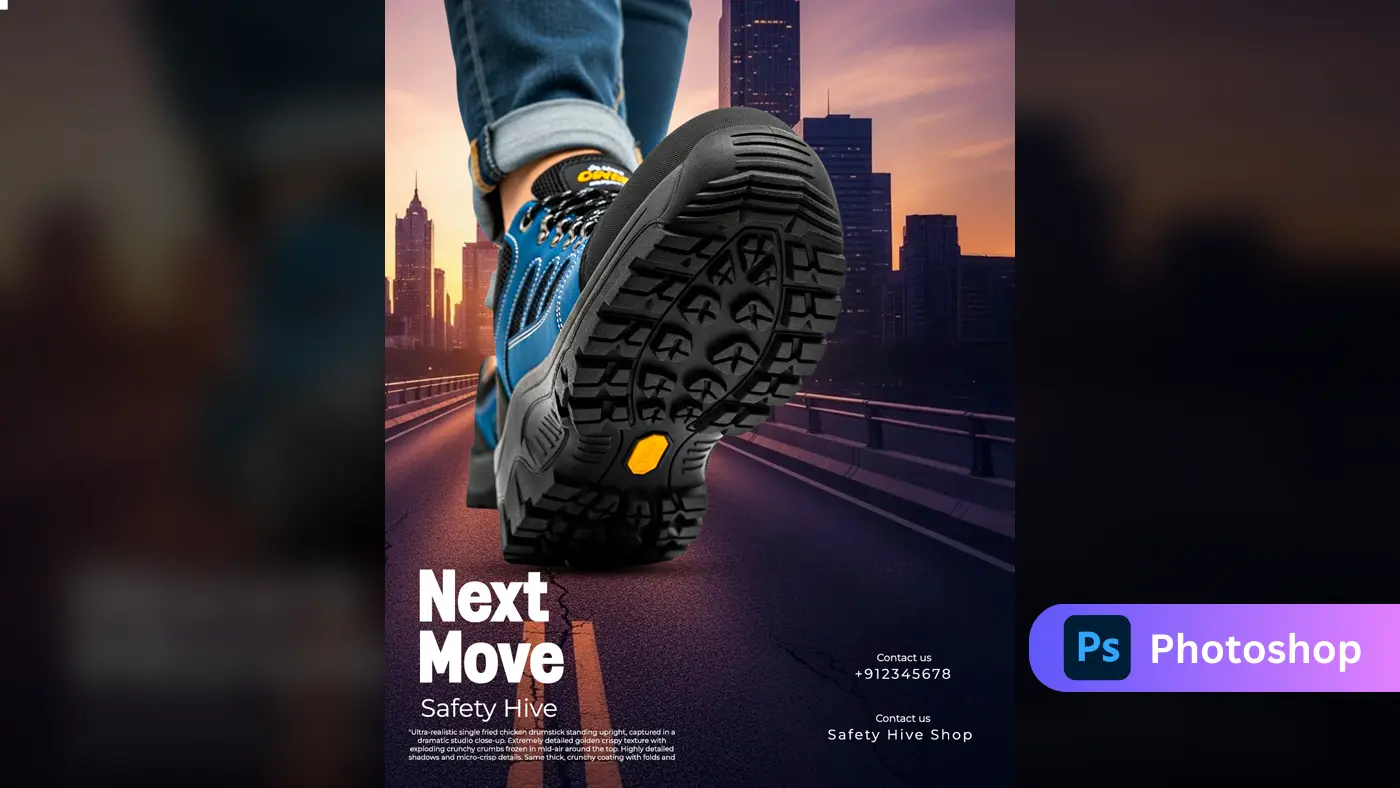 Urban Safety Footwear Advertisement Template